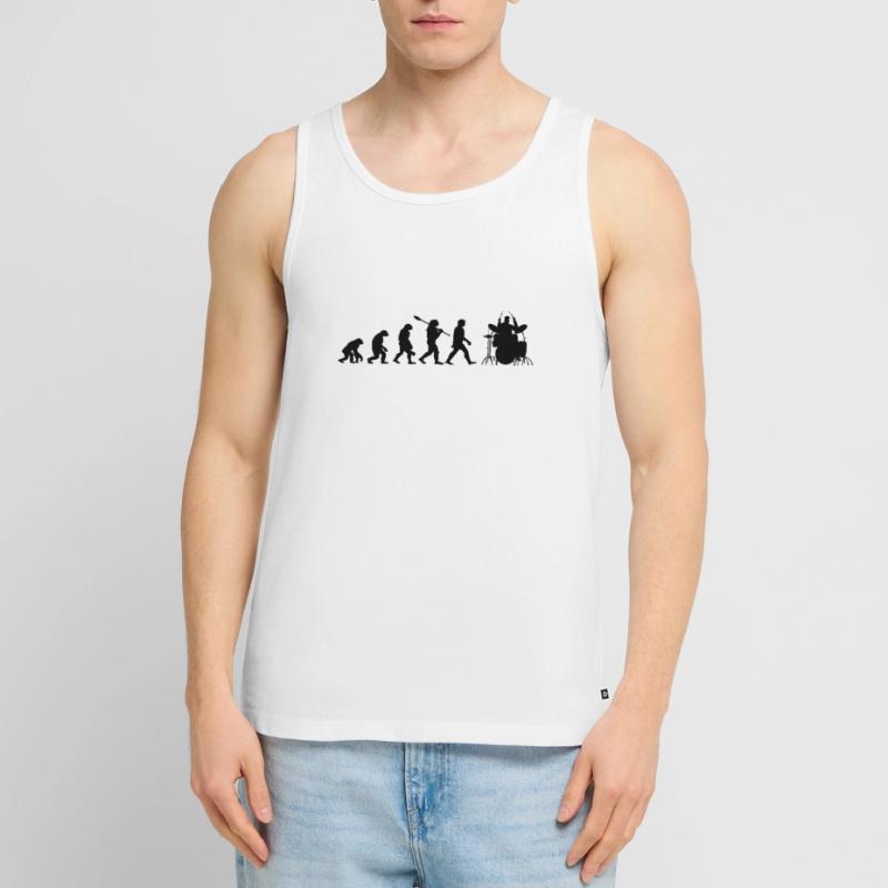 Evolution Drummer Player Drummer Player Geschenk Männer Premium Bio Tank Top