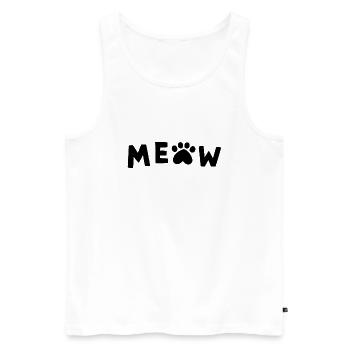 Miau - Männer Premium Bio Tank Top - Weiß - Vorne - Michal (187cm)