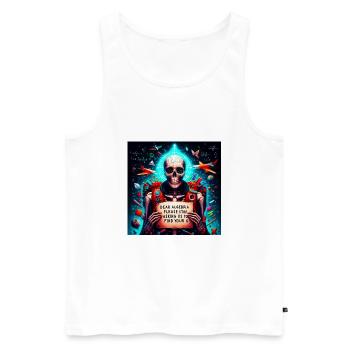 Dear Algebra Please Stop Asking Us to Find Your X - Men's Premium Organic Tank Top - white - Front - AI Model Male 178 light (178cm)