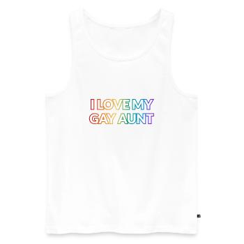 I love my gay aunt - Men's Premium Organic Tank Top - white - Front - Michal (187cm)