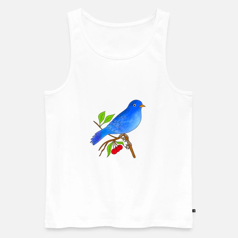 Blauer Vogel - Männer Premium Bio Tank Top - Weiß