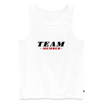 Team Mitglied - Männer Premium Bio Tank Top - Weiß - Vorne - AI Model Male 178 light (178cm)