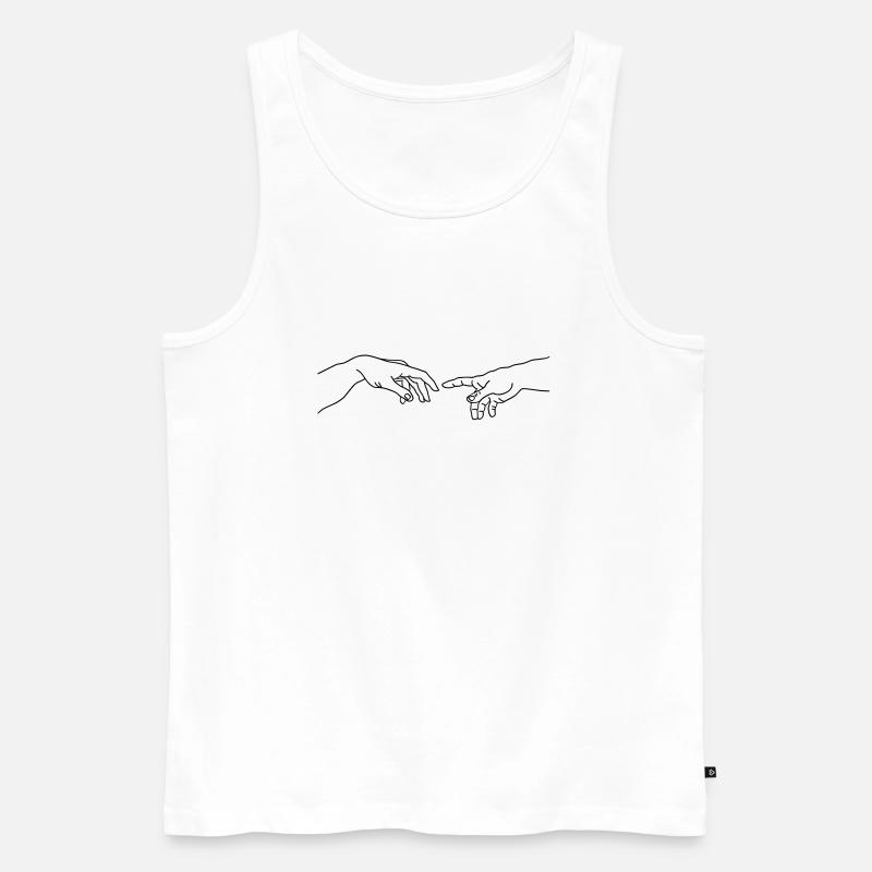 Michelangelo Hände - Männer Premium Bio Tank Top - Weiß