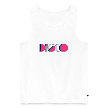 disco - Männer Premium Bio Tank Top - Weiß - Vorne - Michal (187cm)