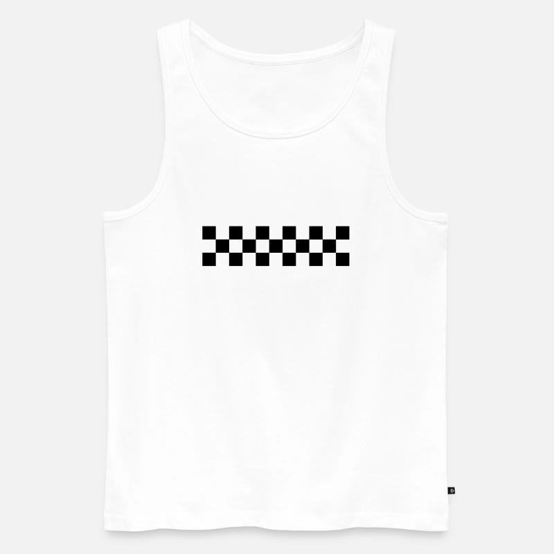 chequered flag design - Männer Premium Bio Tank Top - Weiß