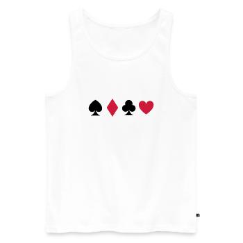 Carte de Poker - Débardeur bio Premium Homme - blanc - Devant - AI Model Male 178 light (178cm)