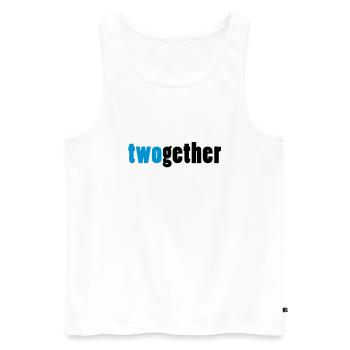 twogether zusammen zwillinge - Männer Premium Bio Tank Top - Weiß - Vorne - Michal (187cm)