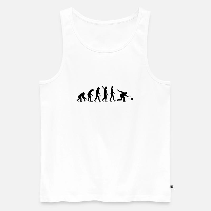Evolution Bowling - Men's Premium Organic Tank Top - white