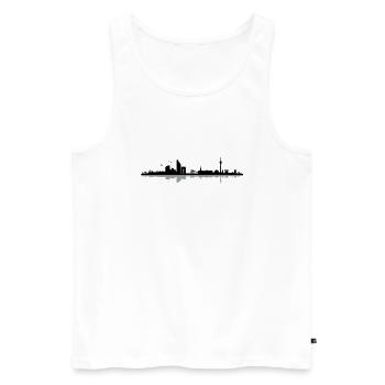 Dusseldorf Skyline - Débardeur bio Premium Homme - blanc - Devant - AI Model Male 178 light (178cm)
