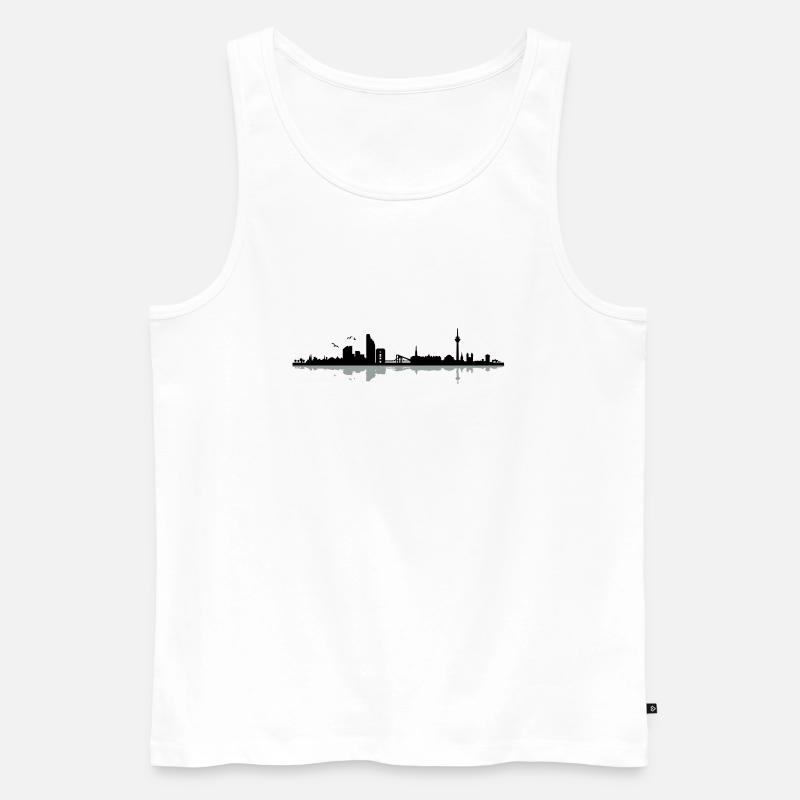 Düsseldorf Skyline - Männer Premium Bio Tank Top - Weiß