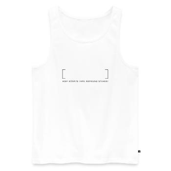 Werbung - Männer Premium Bio Tank Top - Weiß - Vorne - AI Model Male 178 light (178cm)