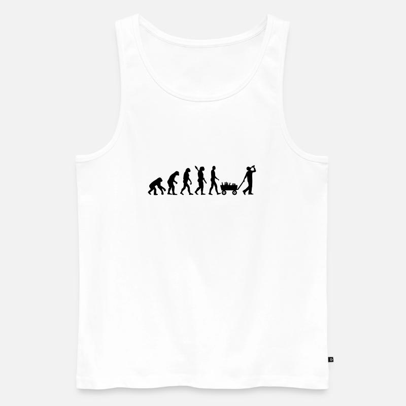 Evolution Alcohol - Men's Premium Organic Tank Top - white