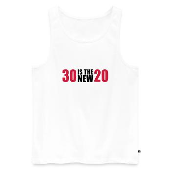30 Anniversaire - Débardeur bio Premium Homme - blanc - Devant - Michal (187cm)
