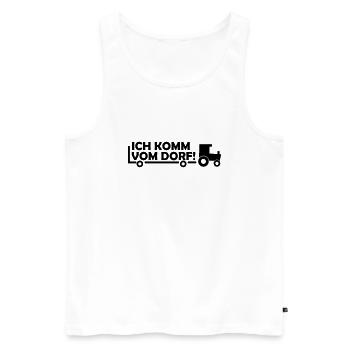 ich komm vom dorf - Männer Premium Bio Tank Top - Weiß - Vorne - AI Model Male 178 light (178cm)