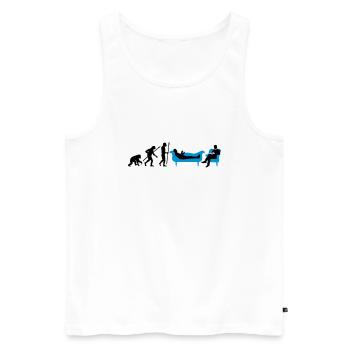 evolution_therapeut_psychologe_11_2016_b - Männer Premium Bio Tank Top - Weiß - Vorne - Michal (187cm)