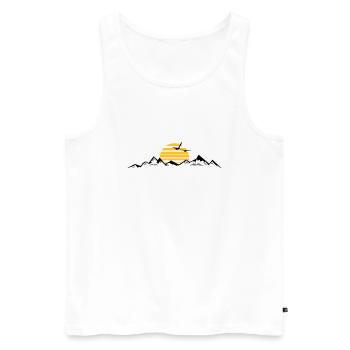 MONTAGNES Paysage Silhouette Panorama - Débardeur bio Premium Homme - blanc - Devant - Michal (187cm)