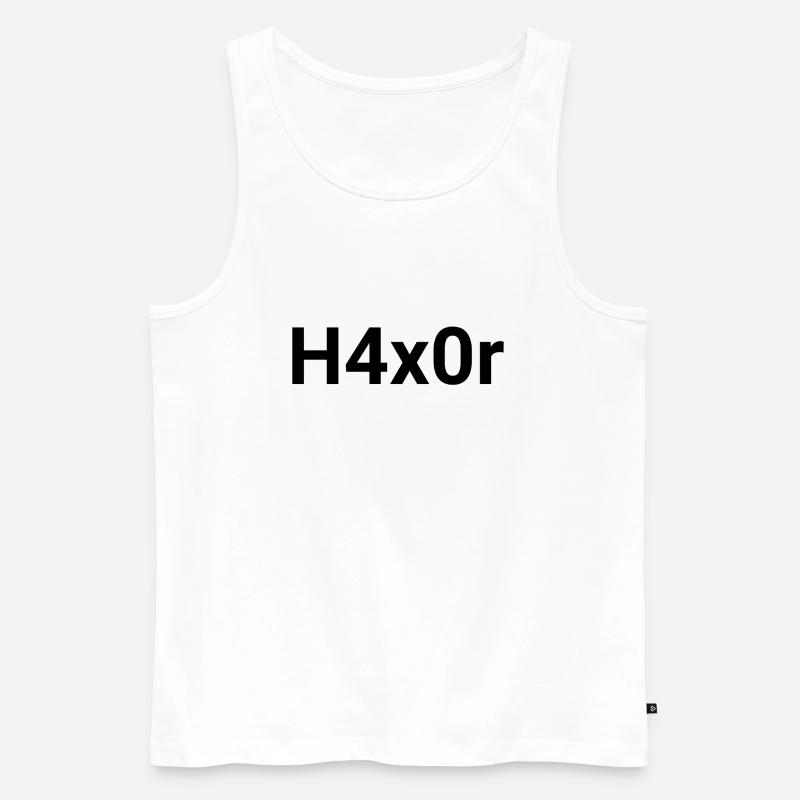 H4x0r | Hacker Design 2.0 - Männer Premium Bio Tank Top - Weiß
