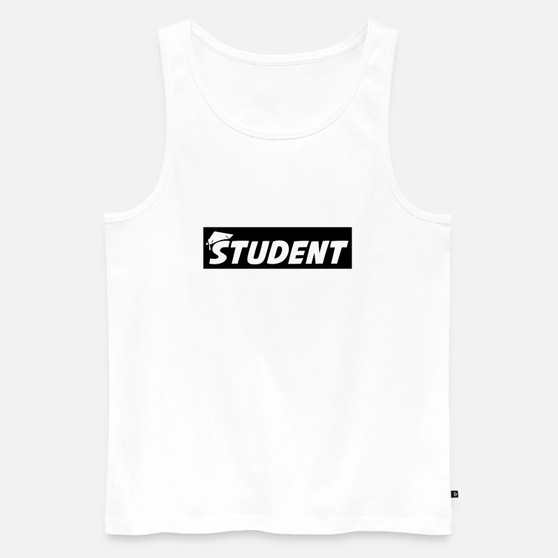 student - Männer Premium Bio Tank Top - Weiß
