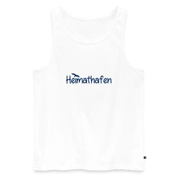 Heimathafen - Küste - Nordsee - Ostsee - Strand - Männer Premium Bio Tank Top - Weiß - Vorne - Michal (187cm)