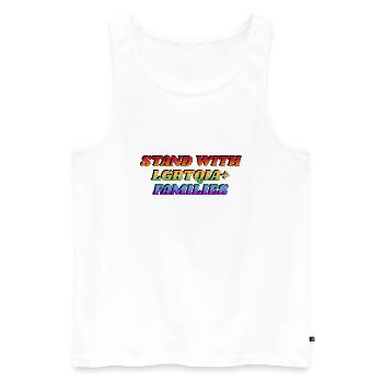Stehen Sie an der Seite von LGBTQIA-Familien - Männer Premium Bio Tank Top - Weiß - Vorne - Michal (187cm)