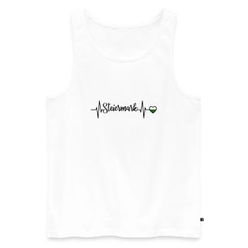 Steiermark Puls Herzlinie - Männer Premium Bio Tank Top - Weiß - Vorne - AI Model Male 178 light (178cm)