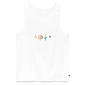 Retro Heartbeat Löffel und Gabel - Männer Premium Bio Tank Top - Weiß - Vorne - AI Model Male 178 light (178cm)