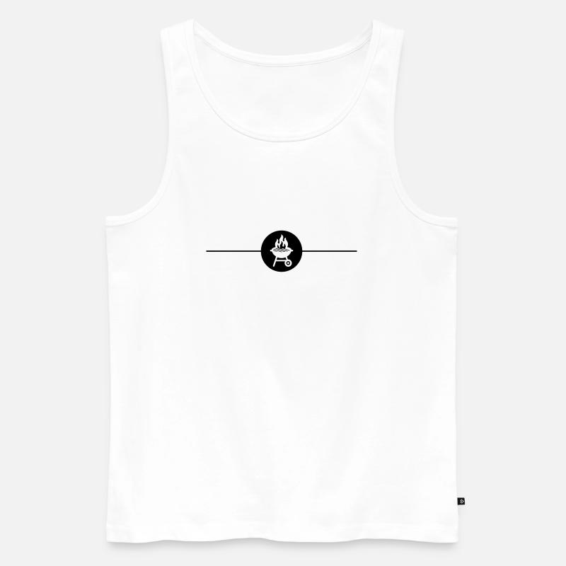 Grill Symbol Grilling Line - Men's Premium Organic Tank Top - white