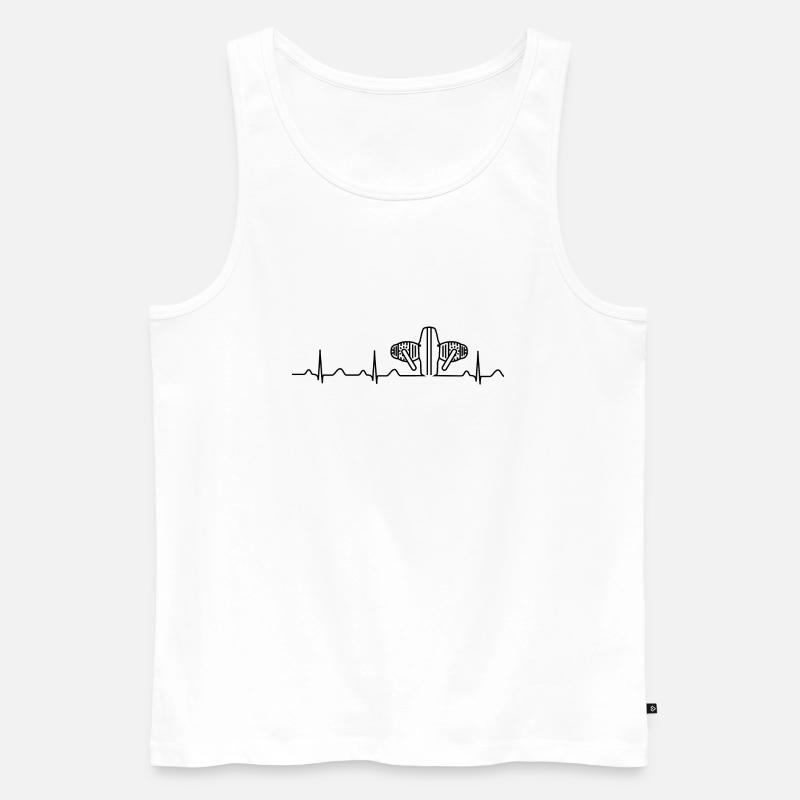 Heartbeat Boxermotor schwarz - Männer Premium Bio Tank Top - Weiß