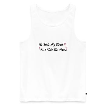 Stole My Heart - Männer Premium Bio Tank Top - Weiß - Vorne - Michal (187cm)