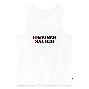 Maurer - Männer Premium Bio Tank Top - Weiß - Vorne - Michal (187cm)