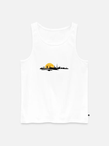 Skyline - Küste Cuxhaven - Männer Premium Bio Tank Top - Weiß