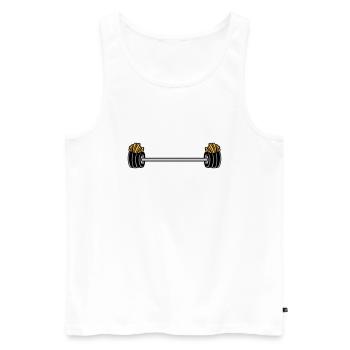 Haltérophilie Français Fries Bodybuilder - Débardeur bio Premium Homme - blanc - Devant - Michal (187cm)