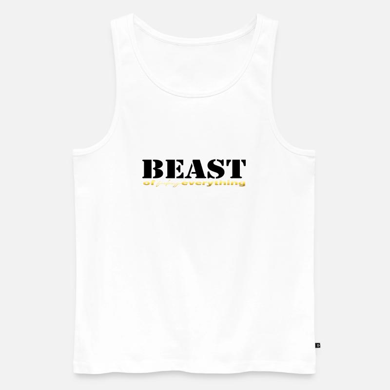 Beast everything black - Männer Premium Bio Tank Top - Weiß
