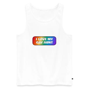 Ich liebe meine schwule Tante - Männer Premium Bio Tank Top - Weiß - Vorne - Michal (187cm)