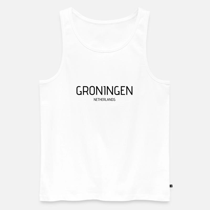 groningen - Männer Premium Bio Tank Top - Weiß