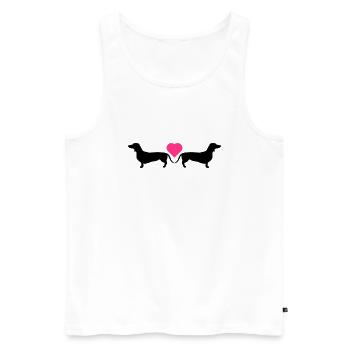 Mein Herz für Dackel - Männer Premium Bio Tank Top - Weiß - Vorne - AI Model Male 178 light (178cm)