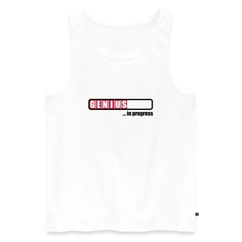 Genius in progress - Men's Premium Organic Tank Top - white - Front - AI Model Male 178 light (178cm)