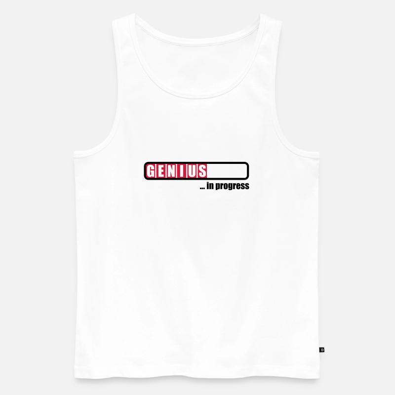 Genius in progress - Männer Premium Bio Tank Top - Weiß