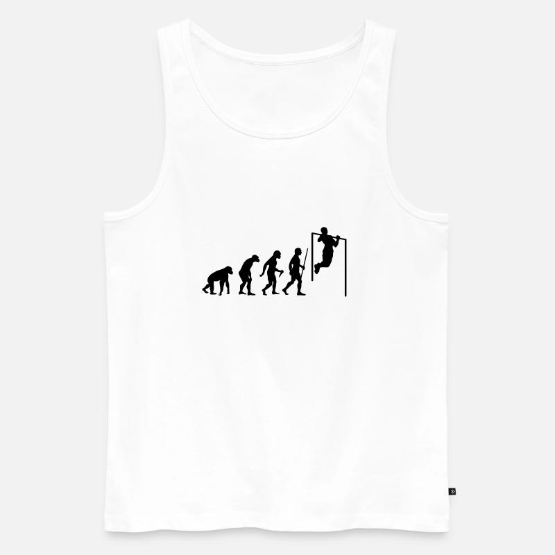 Evolution Pull Up - Männer Premium Bio Tank Top - Weiß