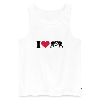Ringen - Männer Premium Bio Tank Top - Weiß - Vorne - Michal (187cm)