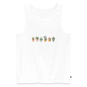 Variety of cacti for plant lovers - Men's Premium Organic Tank Top - white - Front - AI Model Male 178 light (178cm)