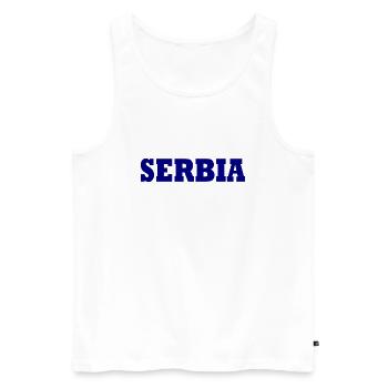 Serbien - Männer Premium Bio Tank Top - Weiß - Vorne - Michal (187cm)