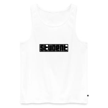 Student Logo - Männer Premium Bio Tank Top - Weiß - Vorne - AI Model Male 178 light (178cm)