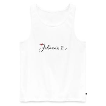 Johanna Last name First name Calligraphy heart - Men's Premium Organic Tank Top - white - Front - Michal (187cm)