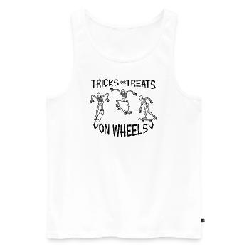 Halloween Skateboard Tricks Or Treats On Wheels - Männer Premium Bio Tank Top - Weiß - Vorne - Michal (187cm)