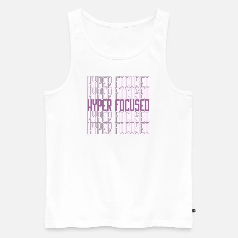 Hyperfocused in pink - Männer Premium Bio Tank Top - Weiß