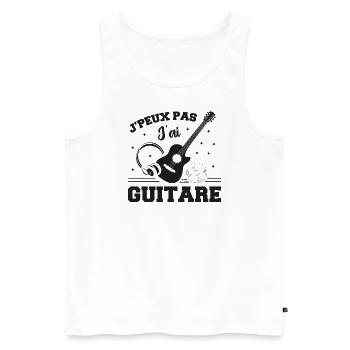 Je Peux Pas J ai Guitare - Débardeur bio Premium Homme - blanc - Devant - Michal (187cm)