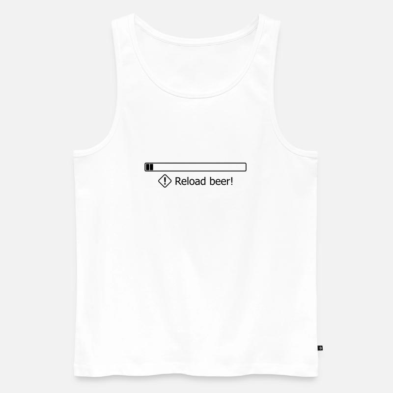 Reload beer! - Männer Premium Bio Tank Top - Weiß