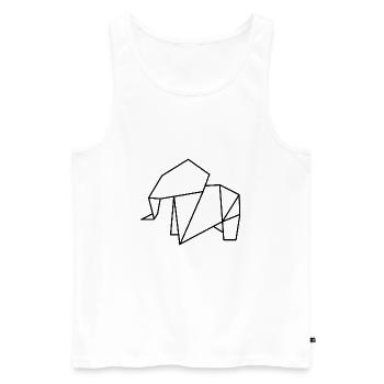 Elefant Origami Polygon - Männer Premium Bio Tank Top - Weiß - Vorne - Michal (187cm)