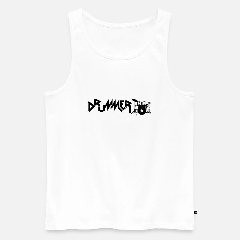 drummer - Männer Premium Bio Tank Top - Weiß
